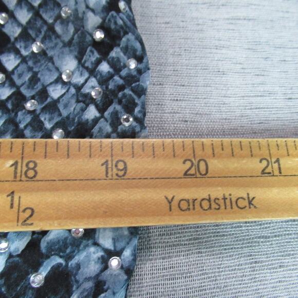 Michael Kors Dress Womens S Blue Gray Snake Skin Rhinestones Sleeveless Sheath - Picture 8 of 11